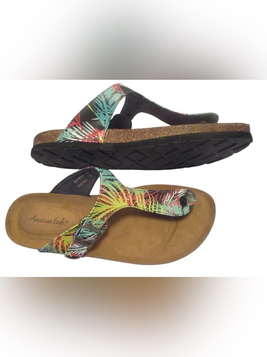 American Eagle Outfitters Shoes - American Eagle Outfitters Multicolor Tropical Print Thong Sandals size 10.